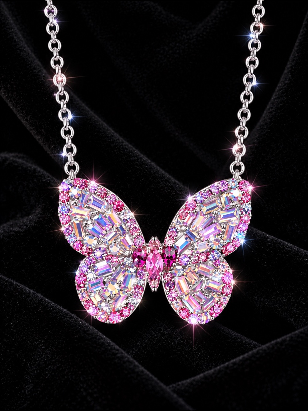 Sparkling Rhinestone Butterfly in Silver